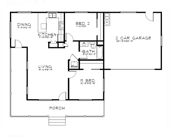 Cottage Floor Plan - Main Floor Plan #515-46