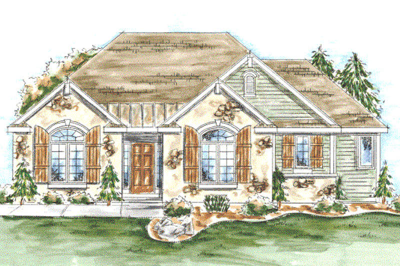 Dream House Plan - European Exterior - Front Elevation Plan #20-1605