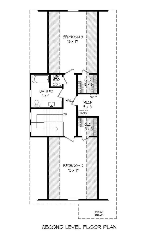 Cabin Floor Plan - Upper Floor Plan #932-19