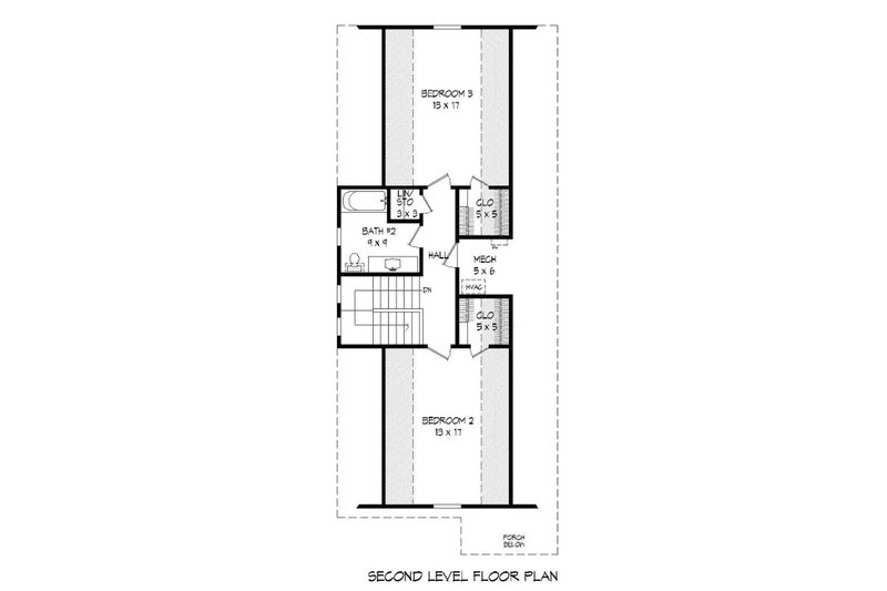 Dream House Plan - Floor Plan - Upper Floor for Cabin House Plan #932-19 - 3 bed, 2 bath