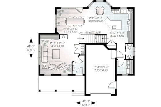 Floor Plan - Main Floor for European House Plan #23-541 - 3 bed, 1.5 bath