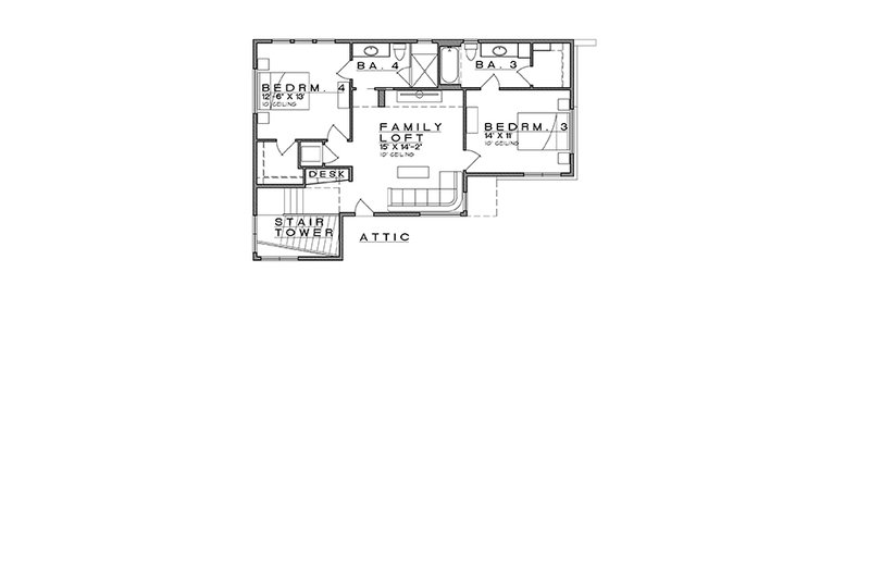 Dream House Plan - Floor Plan - Upper Floor for Contemporary House Plan #935-14 - 4 bed, 4 bath