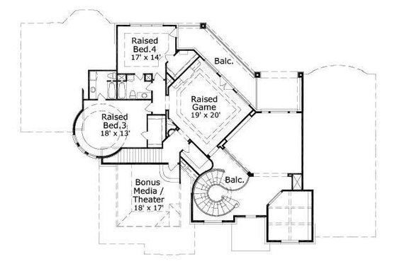 Floor Plan - Upper Floor for European House Plan #411-341 - 4 bed, 4.5 bath