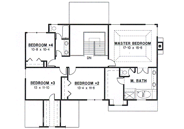 Traditional Floor Plan - Upper Floor Plan #67-513