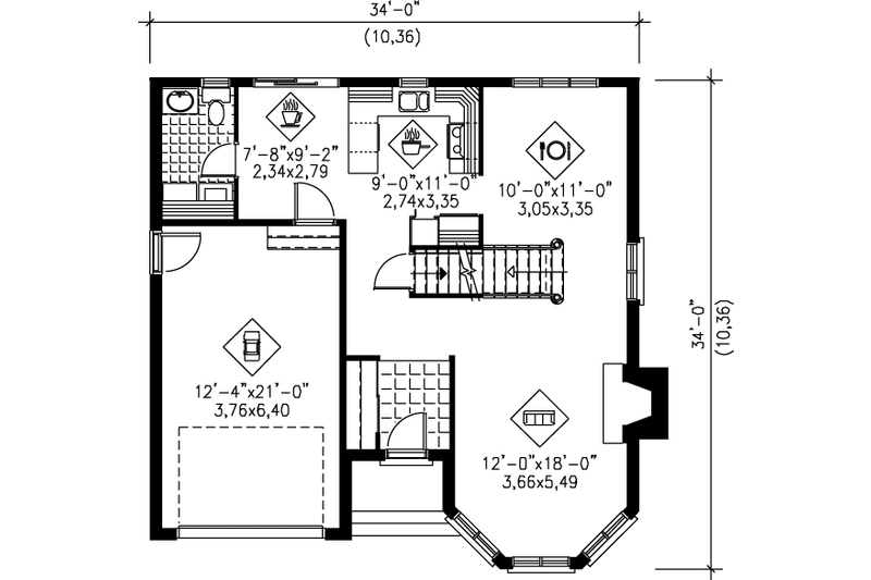 Dream House Plan - Floor Plan - Main Floor for European House Plan #25-218 - 3 bed, 2.5 bath