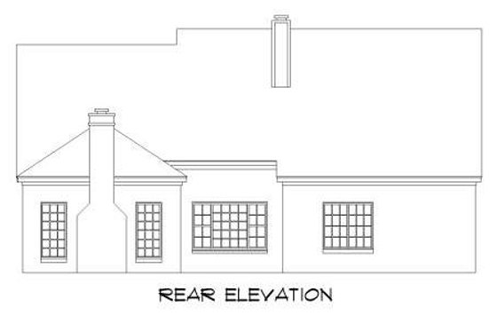 Exterior - Rear Elevation for Traditional House Plan #424-95 - 4 bed, 3 bath