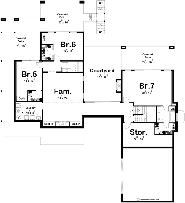 Dream House Plan - Modern Floor Plan - Lower Floor Plan #455-617