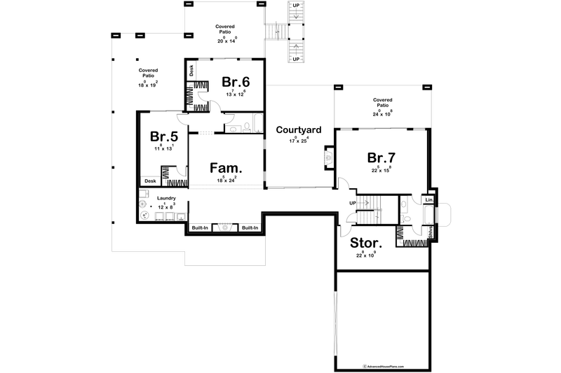 Dream House Plan - Floor Plan - Lower Floor for Modern House Plan #455-617 - 4 bed, 3.5 bath