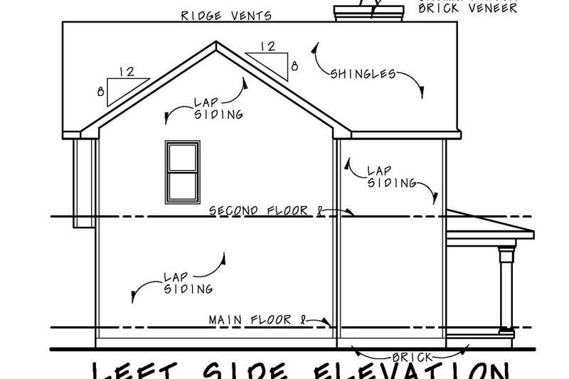 Home Plan - Exterior - Other Elevation for Traditional House Plan #20-2580 - 4 bed, 2.5 bath