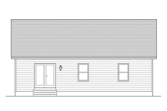Exterior - Rear Elevation for Ranch House Plan #1010-1 - 2 bed, 2 bath