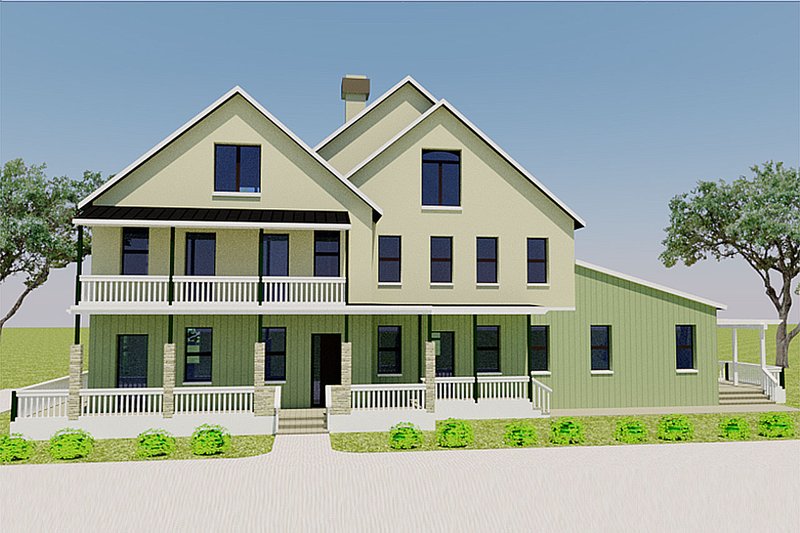 Home Plan - Farmhouse Exterior - Front Elevation Plan #542-10