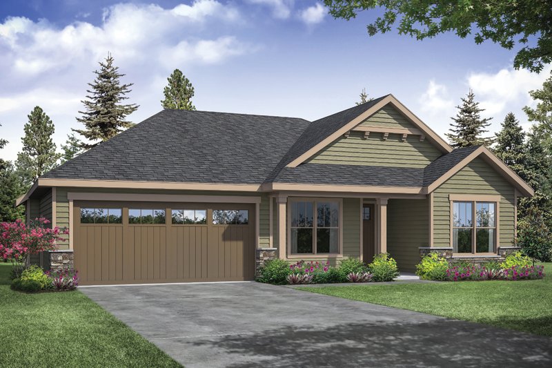 Architectural House Design - Ranch Exterior - Front Elevation Plan #124-1161