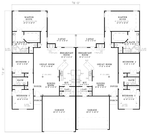 Dream House Plan - Mediterranean Floor Plan - Main Floor Plan #17-1073