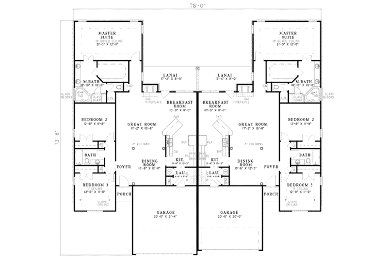 Mediterranean Style House Plan - 3 Beds 2 Baths 3500 Sq/Ft Plan #17