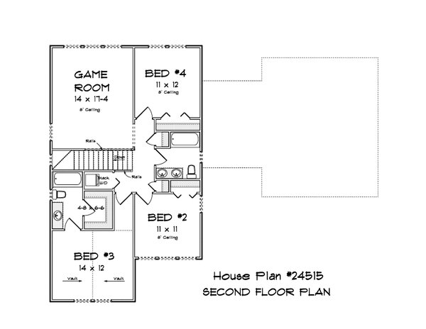 Farmhouse Floor Plan - Upper Floor Plan #513-2308