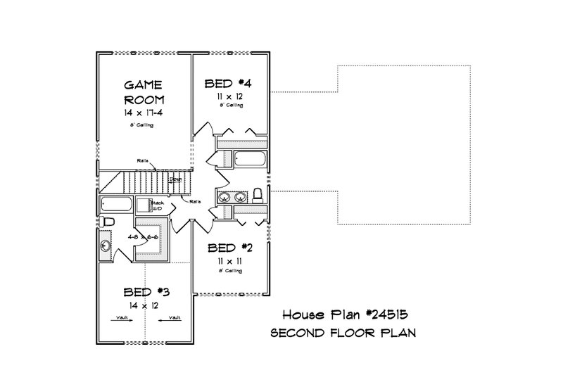 House Design - Floor Plan - Upper Floor for Farmhouse House Plan #513-2308 - 4 bed, 3.5 bath