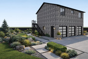Barndominium Style House Plan - 2 Beds 1.5 Baths 1104 Sq/Ft Plan #1060-482 Exterior 