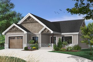 Exterior - Front Elevation 3 for Craftsman House Plan #23-2641 - 2 bed, 2 bath