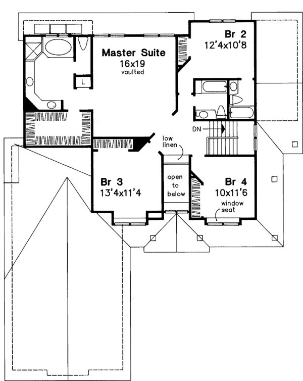 Architectural House Design - Craftsman Floor Plan - Upper Floor Plan #320-615
