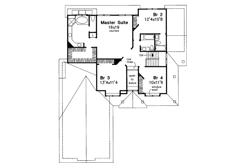 Architectural House Design - Floor Plan - Upper Floor for Craftsman House Plan #320-615 - 4 bed, 3.5 bath