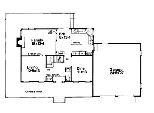 House Blueprint - Prairie Floor Plan - Main Floor Plan #300-140