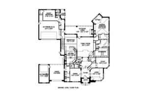 Floor Plan - Main Floor for European House Plan #141-293 - 5 bed, 5.5 bath