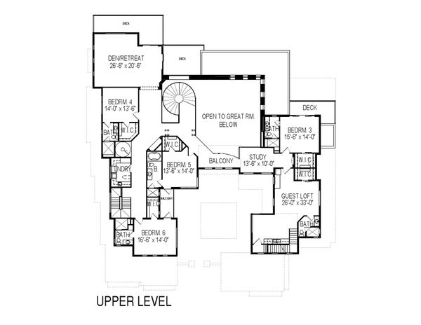 Modern Floor Plan - Upper Floor Plan #920-71