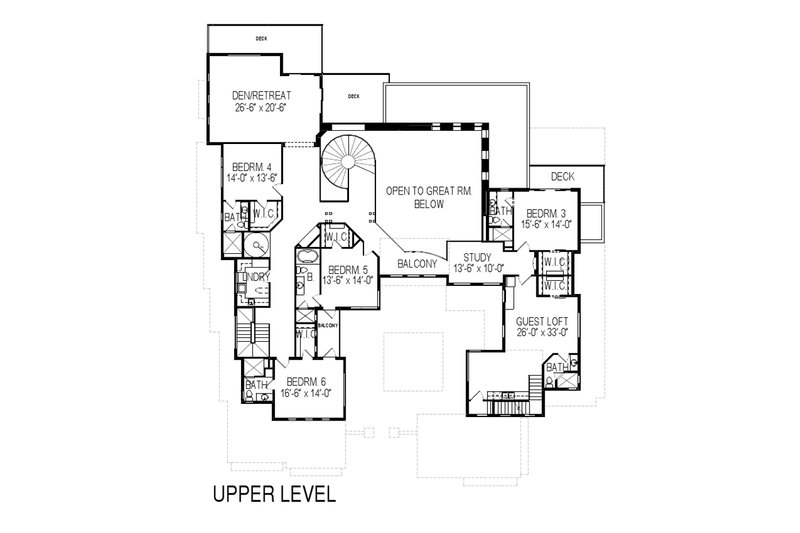 Dream House Plan - Floor Plan - Upper Floor for Modern House Plan #920-71 - 6 bed, 7 bath