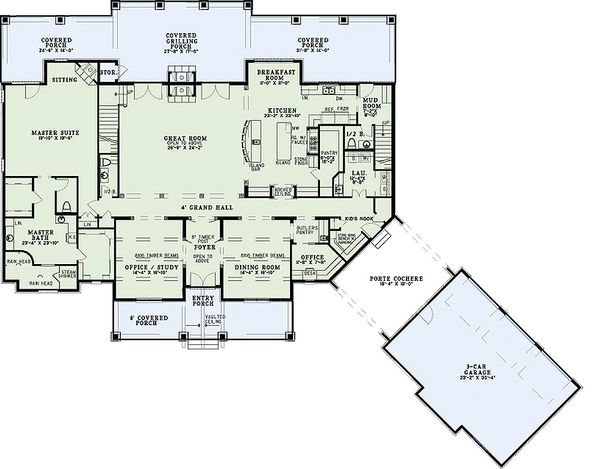 House Plan Design - European Floor Plan - Main Floor Plan #17-2538