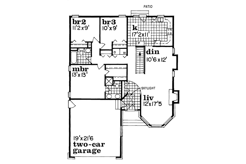 Dream House Plan - Floor Plan - Main Floor for Ranch House Plan #47-799 - 3 bed, 2 bath