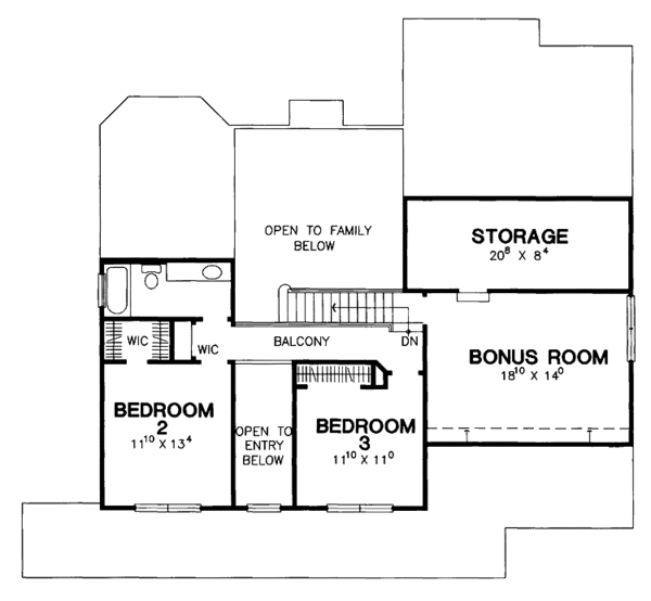 Dream House Plan - Country Floor Plan - Upper Floor Plan #472-155