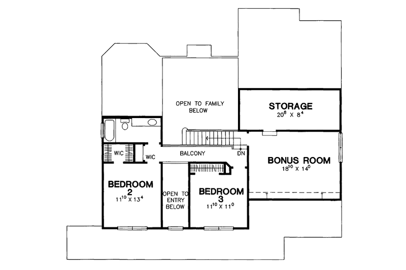 Dream House Plan - Floor Plan - Upper Floor for Country House Plan #472-155 - 3 bed, 2.5 bath