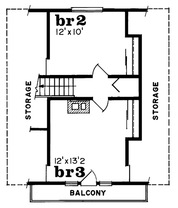 House Design - Country Floor Plan - Upper Floor Plan #47-700