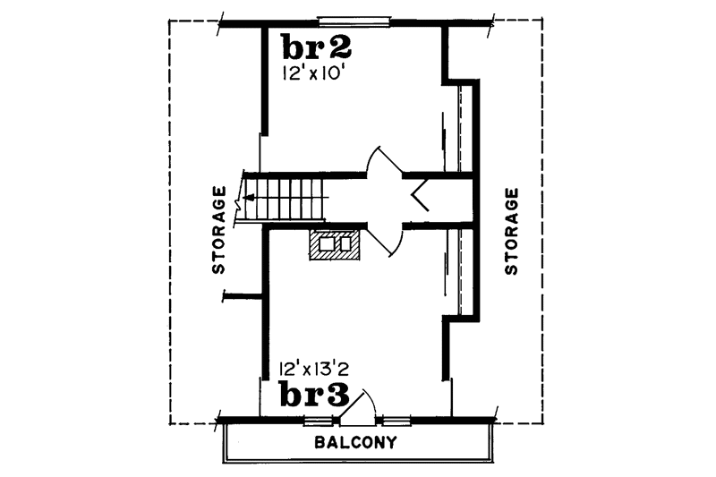 House Plan Design - Floor Plan - Upper Floor for Country House Plan #47-700 - 3 bed, 1 bath
