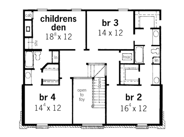 Southern Floor Plan - Upper Floor Plan #16-235