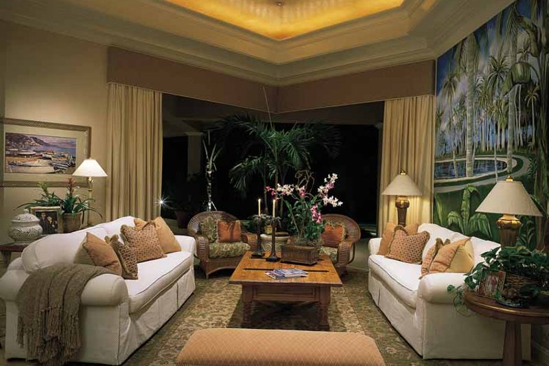 House Design - Interior - Family Room for Mediterranean House Plan #930-194 - 3 bed, 4.5 bath