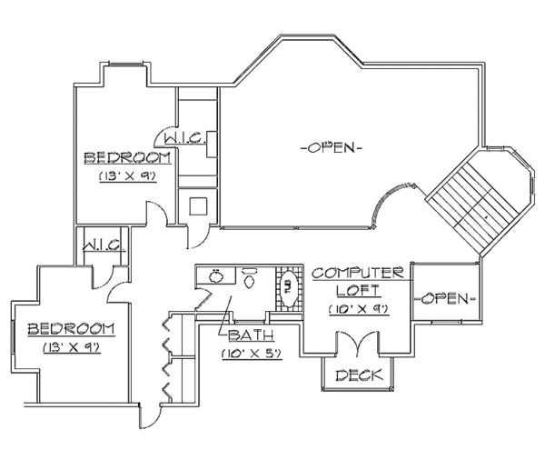 Architectural House Design - Country Floor Plan - Upper Floor Plan #945-59