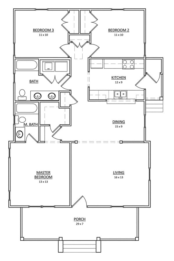 Architectural House Design - Craftsman Floor Plan - Main Floor Plan #936-19