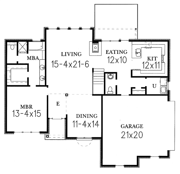 Dream House Plan - Traditional Floor Plan - Main Floor Plan #15-343