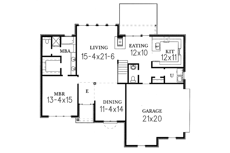 Dream House Plan - Floor Plan - Main Floor for Traditional House Plan #15-343 - 3 bed, 2.5 bath