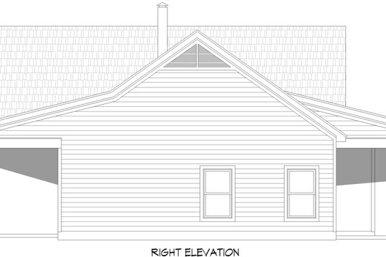Exterior - Other Elevation 1 for Prairie House Plan #932-967 - 2 bed, 2 bath