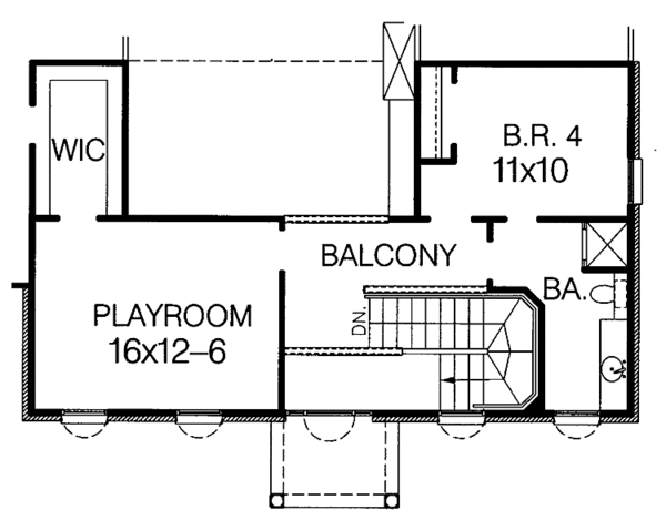 Home Plan - Classical Floor Plan - Upper Floor Plan #15-315