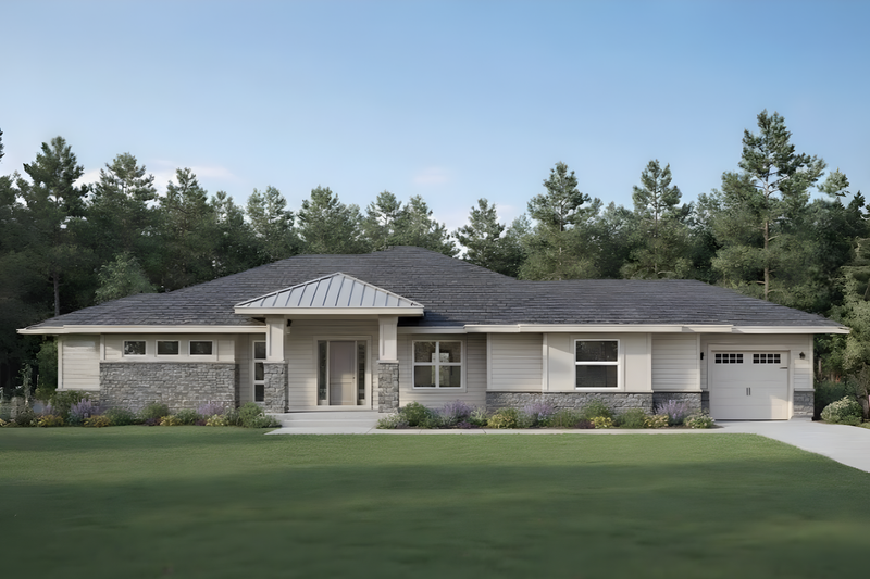 House Design - Exterior - Front Elevation 2 for Prairie House Plan #112-319 - 6 bed, 4 bath