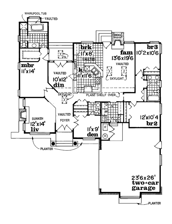 Architectural House Design - Ranch Floor Plan - Main Floor Plan #47-825