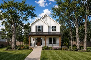House Blueprint - Exterior - Front Elevation for Farmhouse House Plan #20-2635 - 3 bed, 2.5 bath