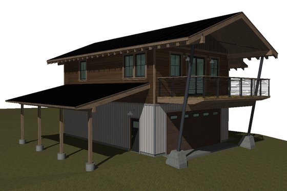 Photo 3 for Cabin House Plan #910-3 - 1 bed, 2 bath