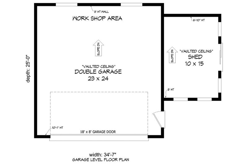 Architectural House Design - Floor Plan - Main Floor for Modern House Plan #932-381, 0 bath