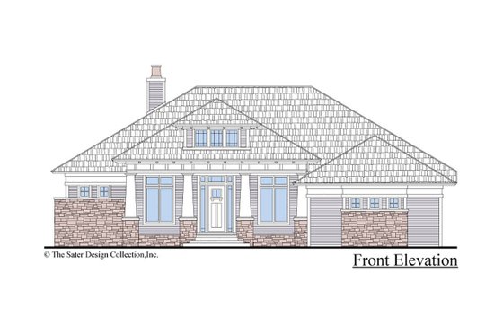 Exterior - Front Elevation 3 for Craftsman House Plan #930-499 - 3 bed, 2 bath