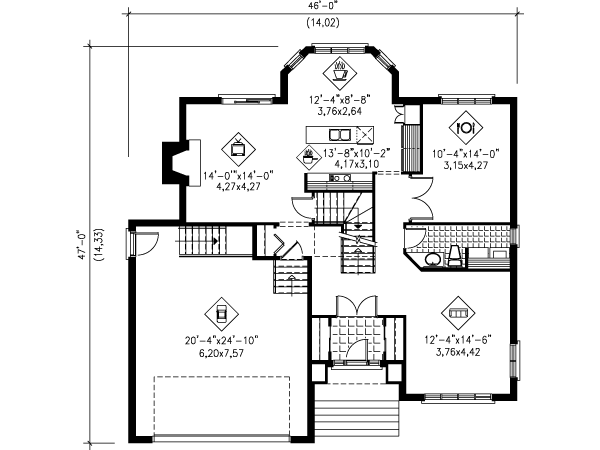 Traditional Floor Plan - Main Floor Plan #25-4176