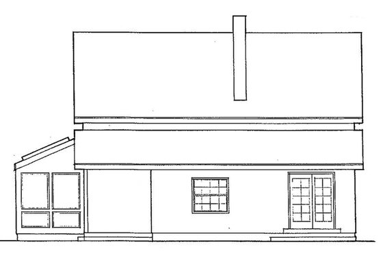 Exterior - Rear Elevation for Traditional House Plan #60-894 - 2 bed, 1.5 bath